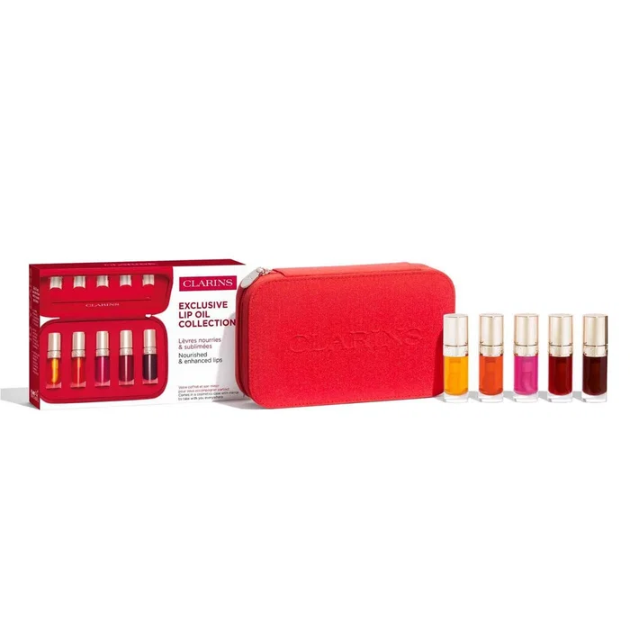 Clarins Ensemble Lip Oil Balm Huile à lèvres, 5 pièces de 7 ml Clarins Ensemble Lip Oil Balm Huile à lèvres, 5 pièces de 7 ml